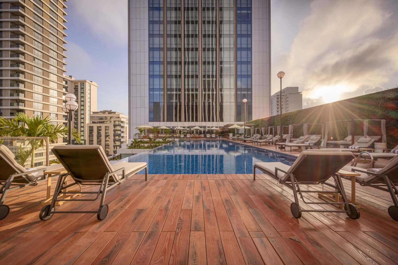 The heated infinity pool on the fifth floor