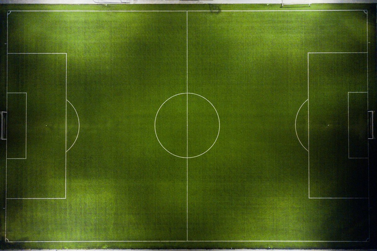 Aerial view of football field