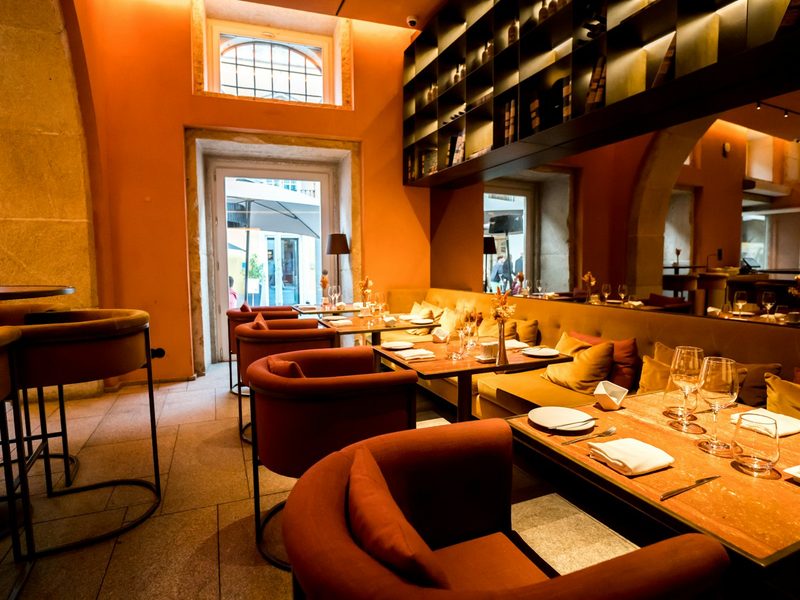 Cozy restaurant interior with tables and seating
