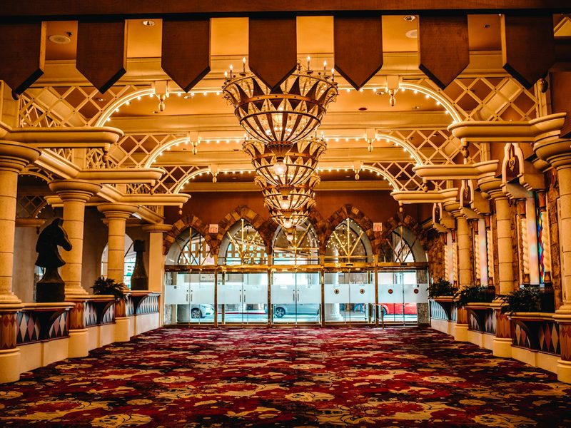 Three clear glass chandeliers