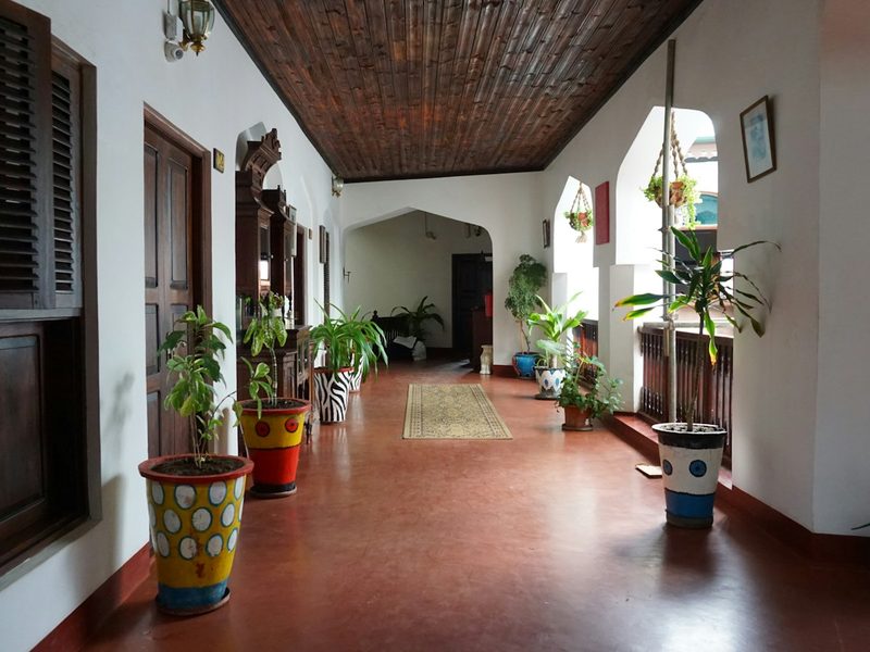 Courtyard room with potted plants